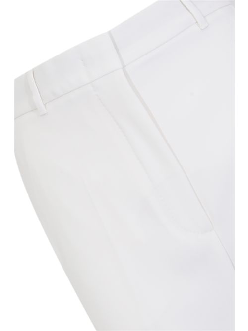 Pantalone MSTQUASAR in lana crepe satin Bianco MAX MARA STUDIO | 2616131041600010